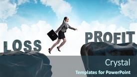  Presentation with profit loss - Amazing presentation design having concept-of-going-from-loss backdrop and a ocean colored foreground