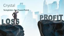  Presentation with profit loss - Beautiful slide deck featuring concept-of-going-from-loss backdrop and a sky blue colored foreground