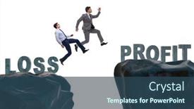  Presentation with profit loss - Cool new theme with concept-of-going-from-loss backdrop and a ocean colored foreground