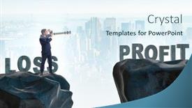  Presentation with profit loss - Slide deck enhanced with concept-of-going-from-loss background and a sky blue colored foreground