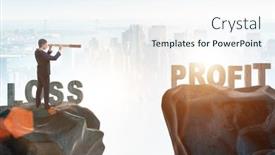  Presentation with profit loss - Beautiful theme featuring concept-of-going-from-loss backdrop and a sky blue colored foreground
