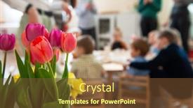  Presentation with kindergarten graduation - Presentation with concept-of-graduation-in-kindergarten background and a tawny brown colored foreground