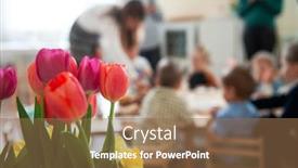  Presentation with kindergarten graduation - Colorful presentation design enhanced with concept-of-graduation-in-kindergarten backdrop and a tawny brown colored foreground