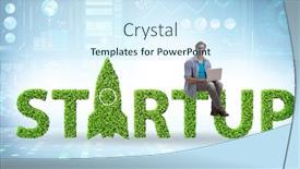  Presentation with green - Colorful slide set enhanced with concept-of-green-start-up backdrop and a cool aqua colored foreground