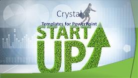  Presentation with sustainable green cities - Slide set featuring concept-of-green-start-up background and a sky blue colored foreground