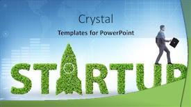  Presentation with green - Colorful theme enhanced with concept-of-green-start-up backdrop and a light blue colored foreground