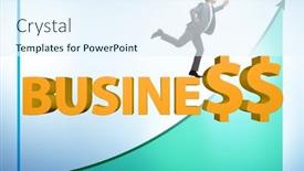  Presentation with business growing - Presentation theme consisting of concept-of-growing-business background and a sky blue colored foreground