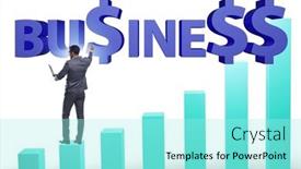 Presentation with business growing - Presentation theme consisting of concept-of-growing-business background and a arctic colored foreground