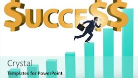  Presentation with business growing - Presentation featuring concept-of-growing-business background and a arctic colored foreground