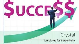  Presentation with business growing - PPT theme with concept-of-growing-business background and a seafoam green colored foreground