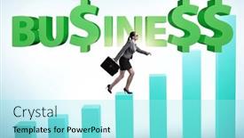  Presentation with business growing - Slide set consisting of concept-of-growing-business background and a arctic colored foreground