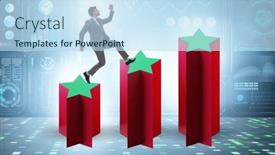  Presentation with stars - Presentation with concept-of-growing-satisfaction-levels background and a sky blue colored foreground