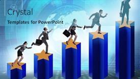  Presentation with stars - Slide set consisting of concept-of-growing-satisfaction-levels background and a light blue colored foreground