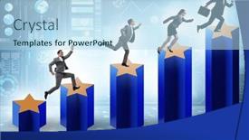  Presentation with stars - PPT theme enhanced with concept-of-growing-satisfaction-levels background and a light blue colored foreground