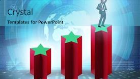  Presentation with stars - Presentation theme with concept-of-growing-satisfaction-levels background and a light blue colored foreground