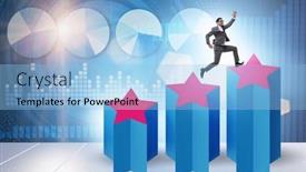  Presentation with stars - Presentation design having concept-of-growing-satisfaction-levels background and a light blue colored foreground