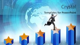  Presentation with stars - Slides featuring concept-of-growing-satisfaction-levels background and a light blue colored foreground