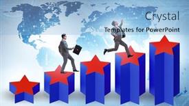  Presentation with stars - Slide deck having concept-of-growing-satisfaction-levels background and a light blue colored foreground