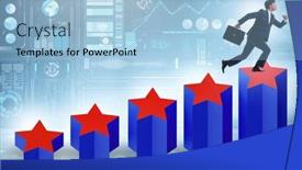  Presentation with stars - Slide set featuring concept-of-growing-satisfaction-levels background and a light blue colored foreground