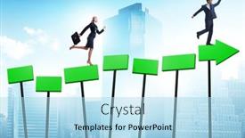  Presentation with business growth - Slides consisting of concept-of-growth-with-business background and a light blue colored foreground