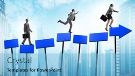  Presentation with business growth - Presentation theme enhanced with concept-of-growth-with-business background and a light blue colored foreground