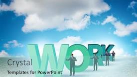  Presentation with hard work - Presentation theme with concept-of-hard-work background and a arctic colored foreground