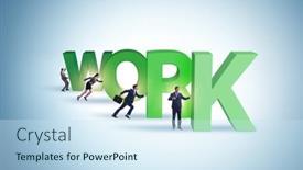  Presentation with hard work - Slide set consisting of concept-of-hard-work background and a sky blue colored foreground