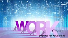  Presentation with hard work - Slide deck having concept-of-hard-work background and a lavender colored foreground