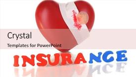  Presentation with health insurance concept - PPT theme having concept of health insurance isolated background and a coral colored foreground