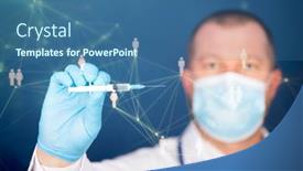  Presentation with immunity - Presentation design consisting of concept-of-herd-immunity-virus background and a ocean colored foreground