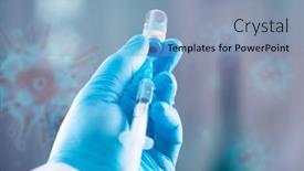  Presentation with immunity - Audience pleasing presentation design consisting of concept-of-herd-immunity-virus backdrop and a light blue colored foreground