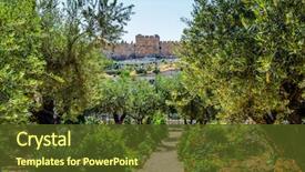  Presentation with gethsemane - Presentation featuring concept of historical religious background and a tawny brown colored foreground
