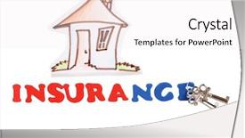  Presentation with insurance - Presentation design with concept of home insurance isolated background and a  colored foreground
