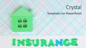  Presentation with insurance - Beautiful theme featuring concept of home insurance backdrop and a sky blue colored foreground