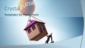  Presentation with housing - Presentation design with concept-of-housing-prices-inflation background and a light blue colored foreground