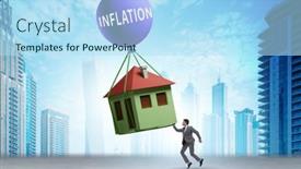 Presentation with housing - Slide set having concept-of-housing-prices-inflation background and a light blue colored foreground