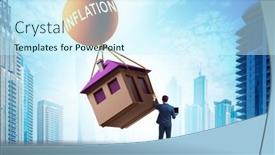  Presentation with housing - PPT layouts enhanced with concept-of-housing-prices-inflation background and a cool aqua colored foreground