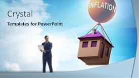  Presentation with housing - PPT theme with concept-of-housing-prices-inflation background and a light blue colored foreground