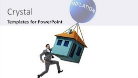  Presentation with housing - Presentation theme with concept-of-housing-prices-inflation background and a sky blue colored foreground