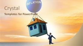  Presentation with housing - Presentation design featuring concept-of-housing-prices-inflation background and a lemonade colored foreground
