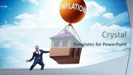  Presentation with housing - Slide deck consisting of concept-of-housing-prices-inflation background and a sky blue colored foreground