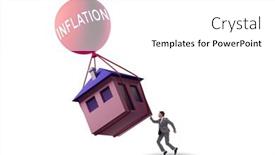  Presentation with housing - Slide set having concept-of-housing-prices-inflation background and a white colored foreground