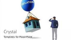  Presentation with housing - Presentation design having concept-of-housing-prices-inflation background and a white colored foreground
