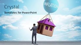  Presentation with housing - Slide deck enhanced with concept-of-housing-prices-inflation background and a arctic colored foreground