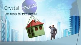  Presentation with housing - Presentation featuring concept-of-housing-prices-inflation background and a cool aqua colored foreground