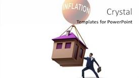  Presentation with housing - Slide set consisting of concept-of-housing-prices-inflation background and a white colored foreground