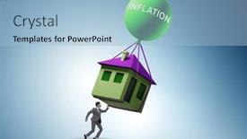  Presentation with housing - Presentation theme enhanced with concept-of-housing-prices-inflation background and a light blue colored foreground