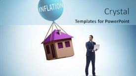  Presentation with inflation - Slide deck consisting of concept-of-housing-prices-inflation background and a light blue colored foreground