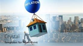  Presentation with inflation - Slide set enhanced with concept-of-housing-prices-inflation background and a light blue colored foreground