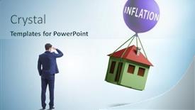  Presentation with inflation - PPT layouts consisting of concept-of-housing-prices-inflation background and a sky blue colored foreground